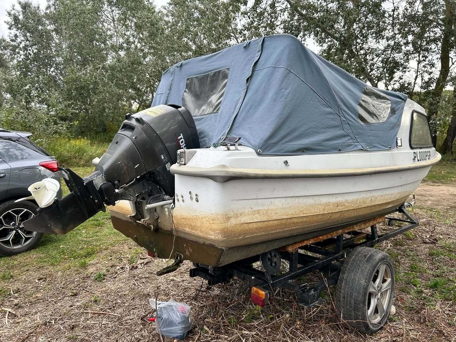 Łódź motorowa z otwartą kabiną + Tohatsu 30 KM 4T + przyczepa