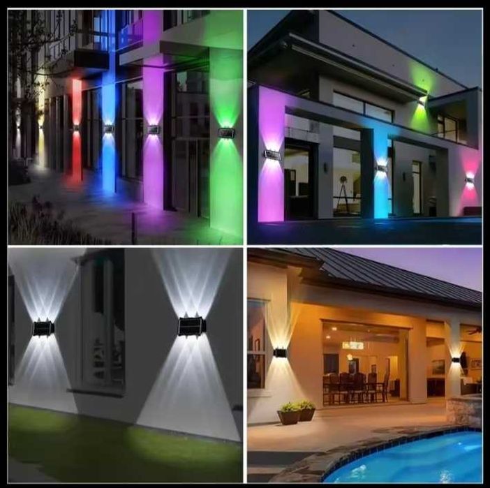 Lampy ścienne LED 10w solarne Klinkiet. Powiększony akumulator 3000mA