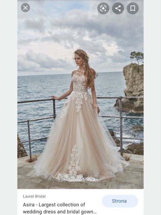 Tiulowa suknia ślubna na długi rękaw