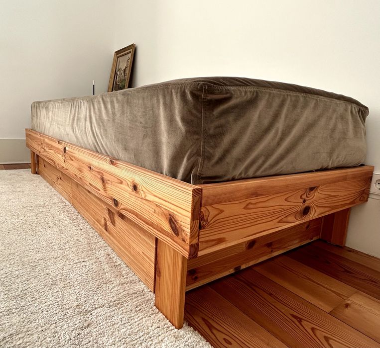 Full Set: Ikea GLAMBERGET Bed Frame + Custom Velvet Mattress Set - Adjustable 80x200cm to 160x200cm. Estrutura de cama + Conjunto de colchão