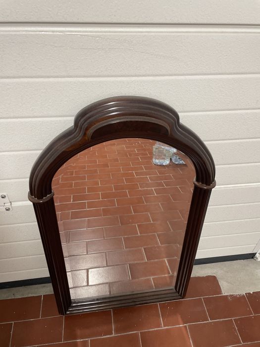 Espelho de Madeira - Mogno - Vintage