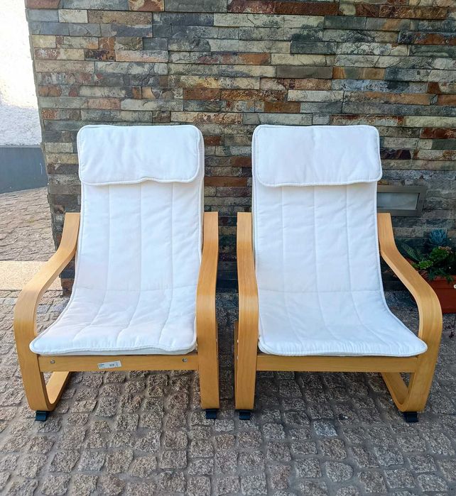 2 cadeiras/poltronas IKEA POÄNG para criança (com almofadas)