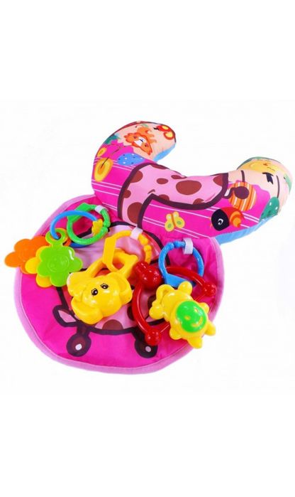 Розвиваюча подушка іграшка з брязкальцями