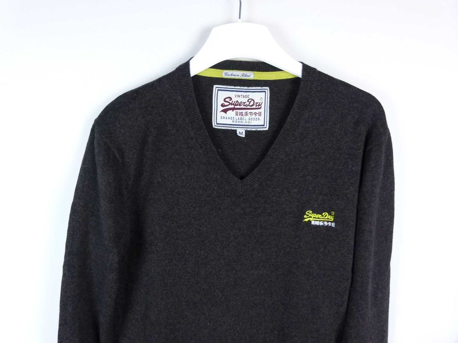 SUPERDRY męski cieńszy sweter z kaszmirem / M