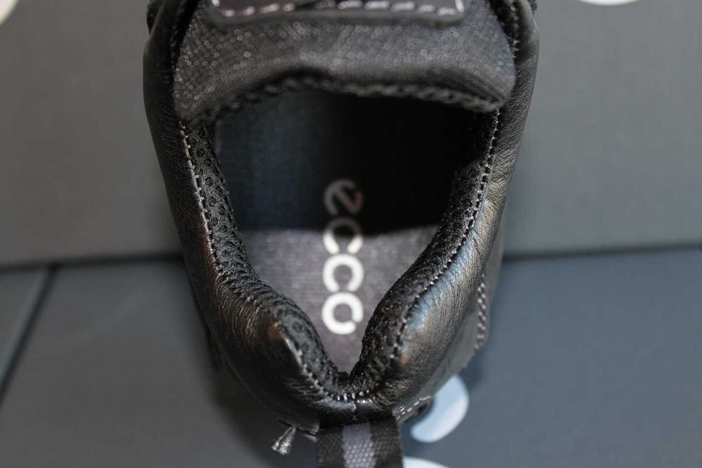 ECCO - кожаные черные кроссовки - туфли - кросівки .(код:18-12чер.)