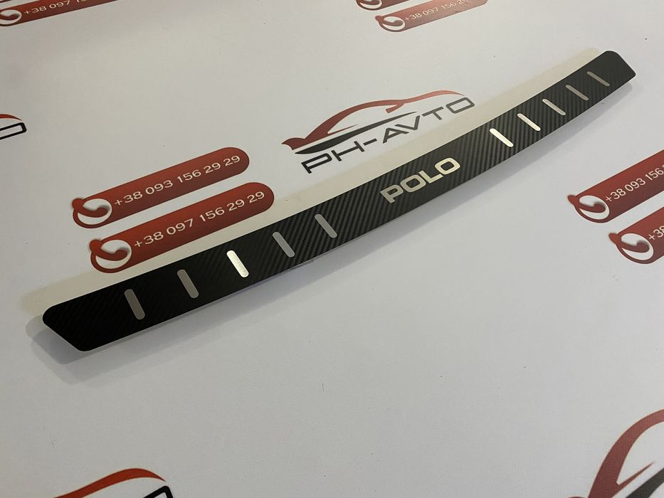 Накладка на задний бампер VW Polo 2002-2008 хетчбек карбон