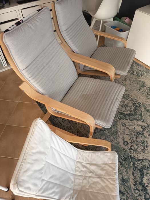 Poltronas Poang (2 grandes +1 pequena)