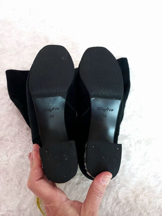 Сапоги зимові натуральний замш замшеві чорні теплі чоботи ботфорти