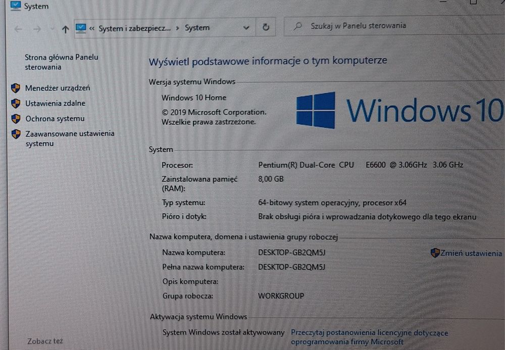 Dell VOSTRO 230 Intel 2x 3,00GHz+8GB RAM+128GB SSD Win10