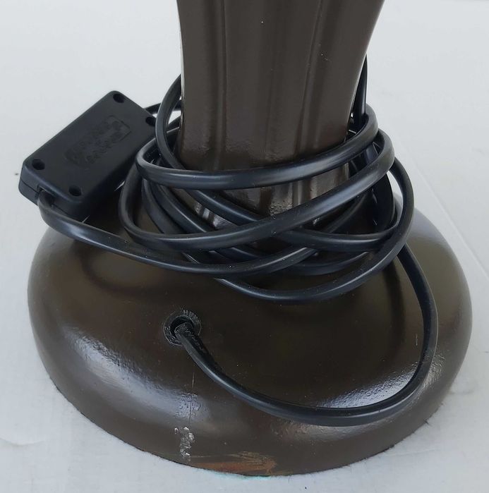 Lampa Witrażowa Szkło Tiffany Powystawowa z Masywną Podstawą