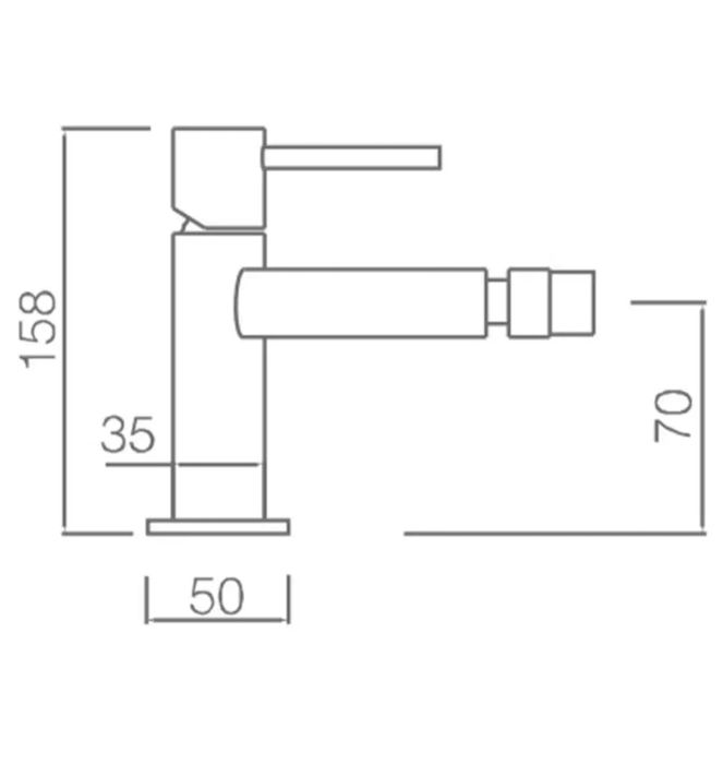 Torneira IMEX monocomando de bidé fabricado em aço de alta resistência