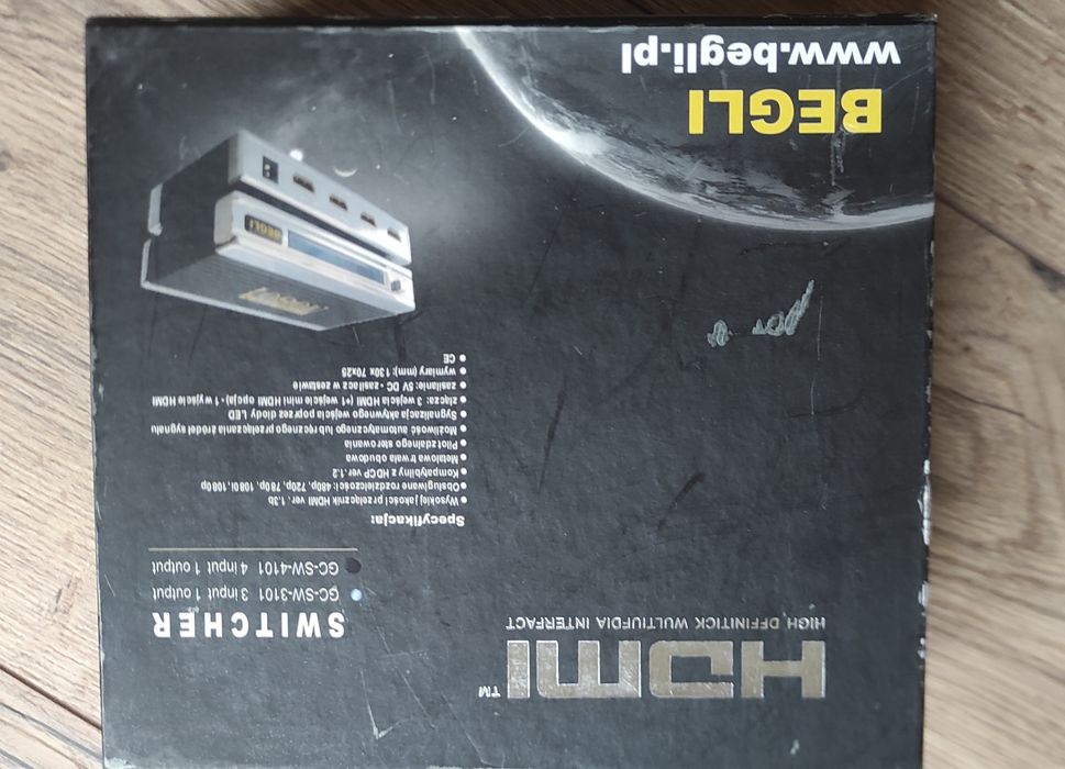 Switch HDMI 3x1 Przełącznik HDMI  Begli GC-SW-3101