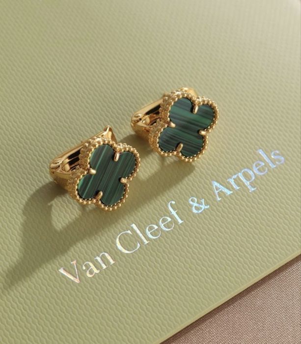 Люксові сережки в стилі Van Cleef