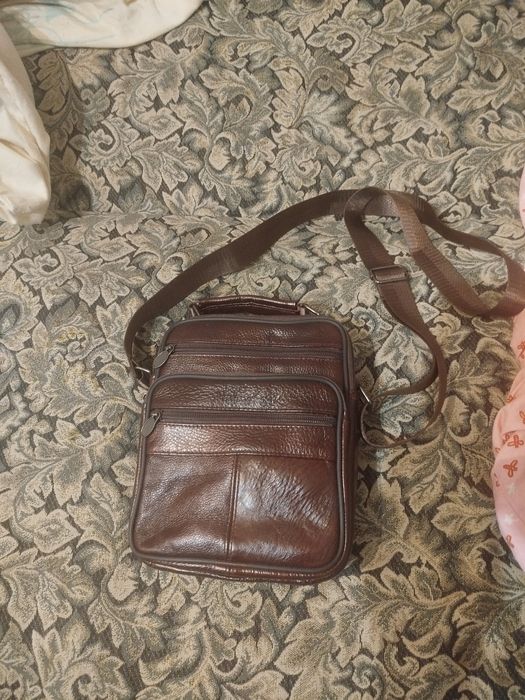 Мужская сумка кожаная на плечо, барсетка