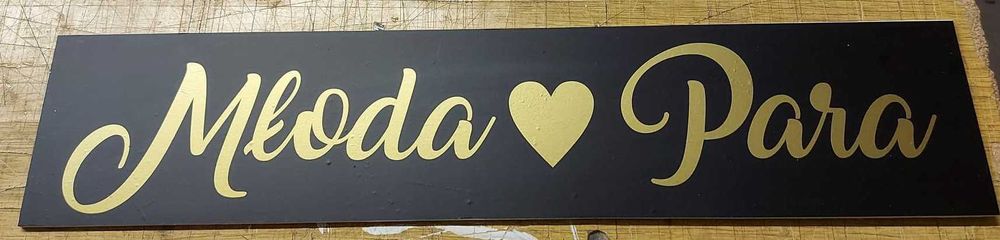 Tablice auta Młoda Para serce złote ślub 2szt wodoodporne
