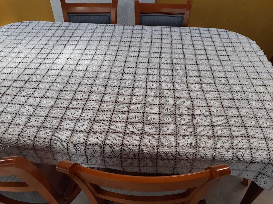 Toalha grande crochet fino à mão