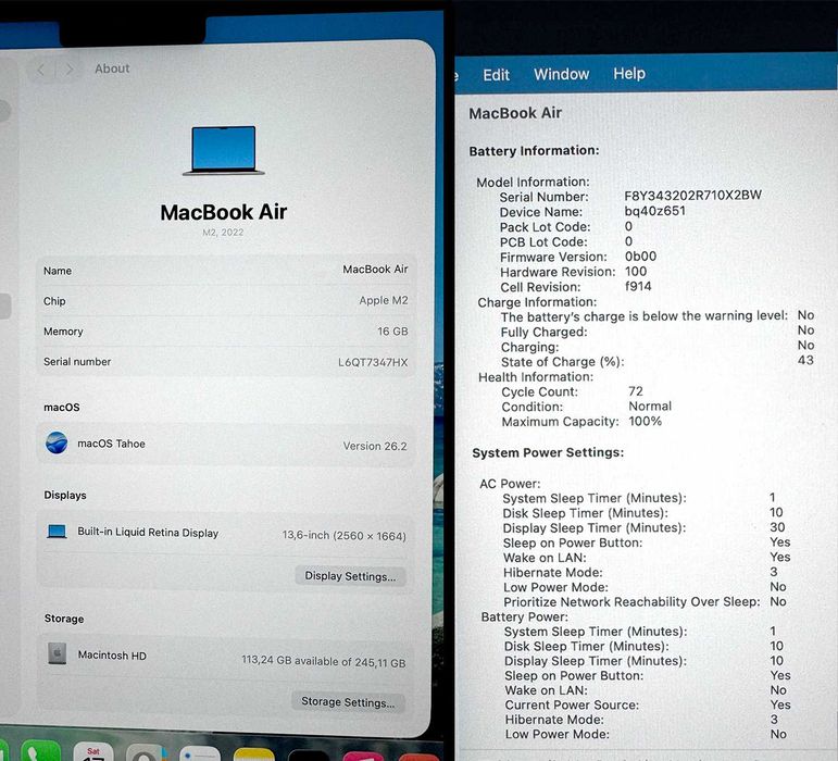 MacBook Air M2 16GB 13” 2022 - Meia-noite