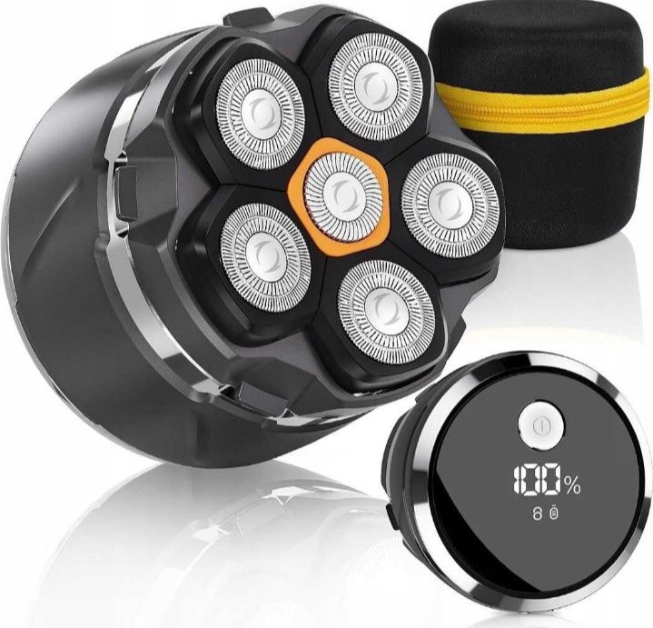 Elektryczna golarka obrotowa 6D do głowy i twarzy