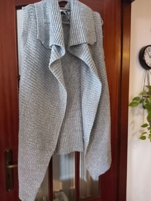 Colete longo cinzento