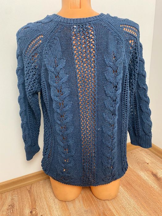 Sweter prześwitujący siateczka M/L narzutka z dziurkami sweter