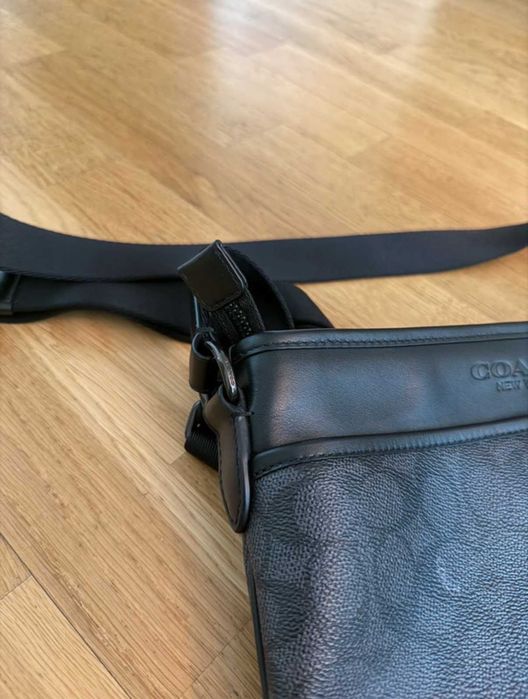 Coach Gotham Slim Crossbody Shoulder Bag in Signature Canvas (Charcoal BLack)