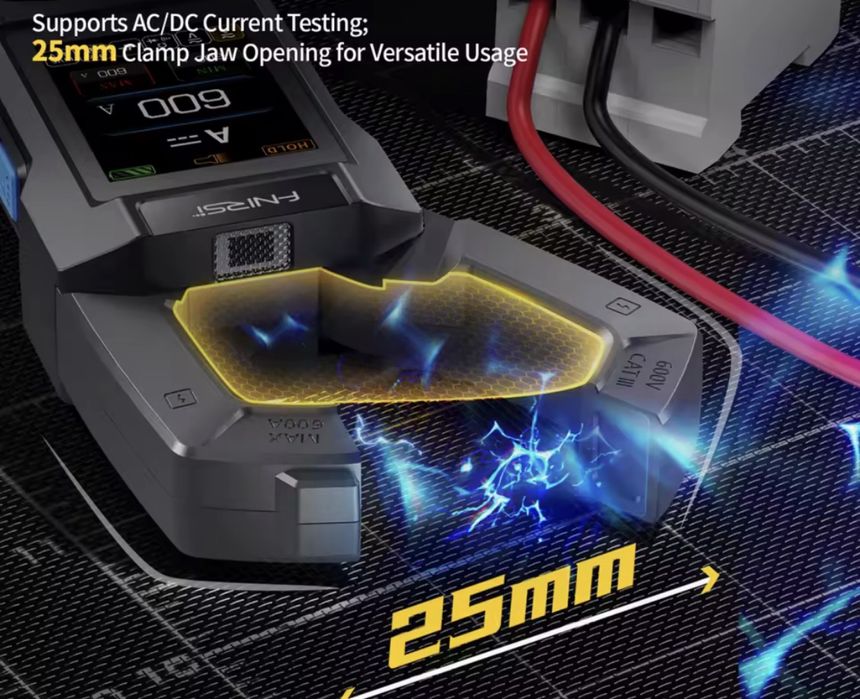 FNIRSI DMC-100 струмові кліщі АС/DC 600A мультиметр.  підраховує TRMS