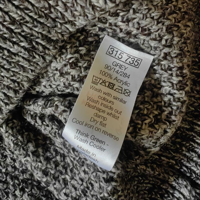 M&Co sweter pulover szary melanż ponadczasowy L
