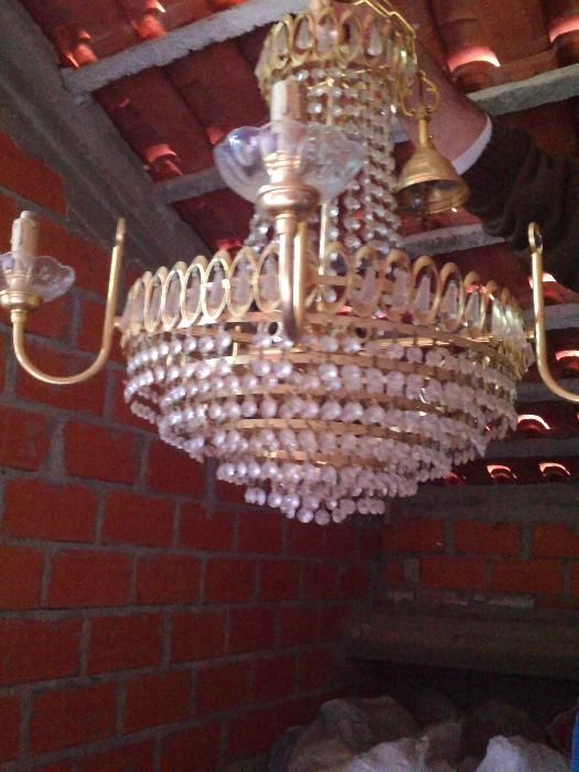 Candeeiro\Lustre de teto meio cristal