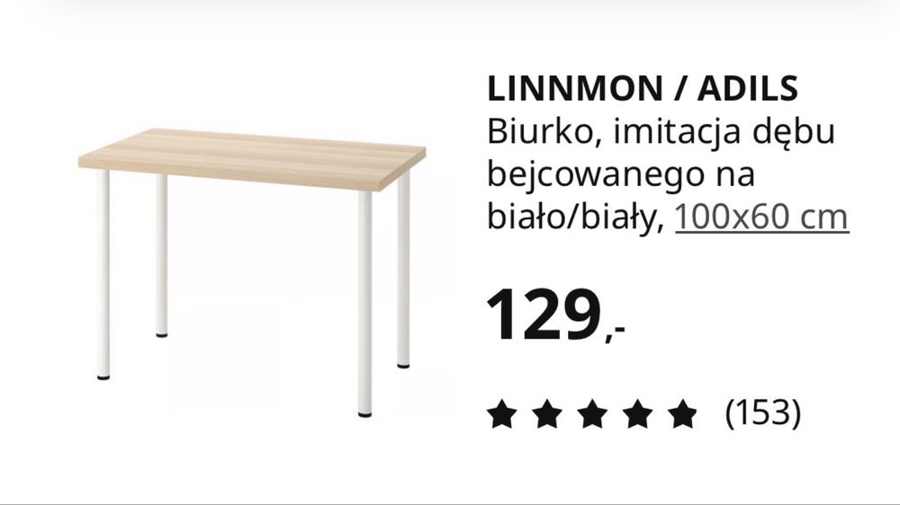 Biurko / stół /stolik Linnmon IKEA