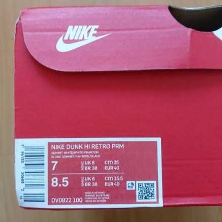 Nike Dunk Hi Retro PRM - Tamanho 40 - Novos na caixa