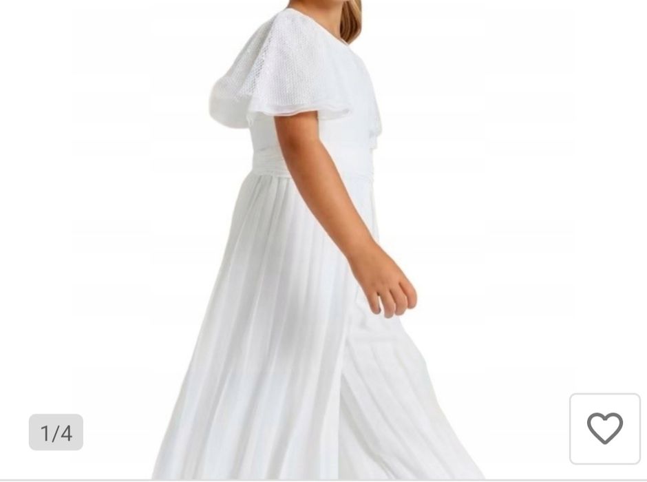 Kombinezon biały 146 Abel&Lula plisowany szerokie nogawki