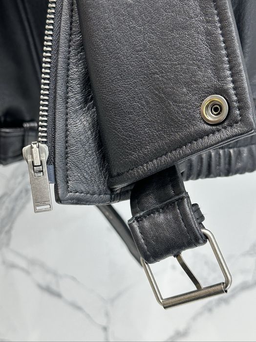 !! В НАЯНОСТІ !! Шкіряна куртка /Косуха YSL Saint Laurent розмір S-M over