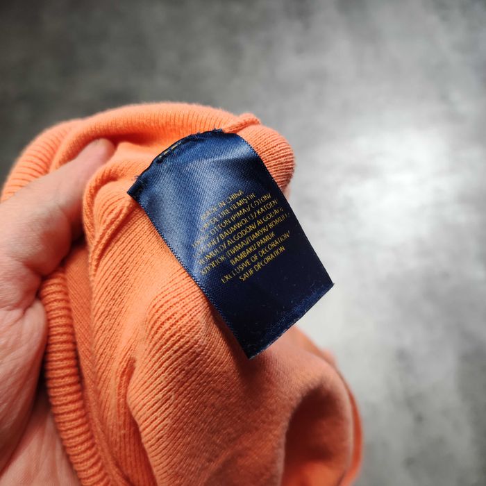 MĘSKI PREMIUM Elegancki Sweter Brzoskwinia Bawełna Polo Ralph Lauren