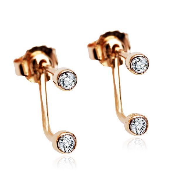 Złote kolczyki Staviori z diamentem