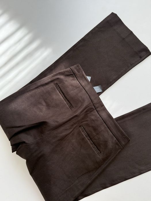 лляні прямі брюки Massimo Dutti