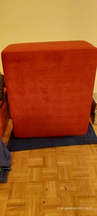 Pufe pele de pêssego vermelho novo interieurs