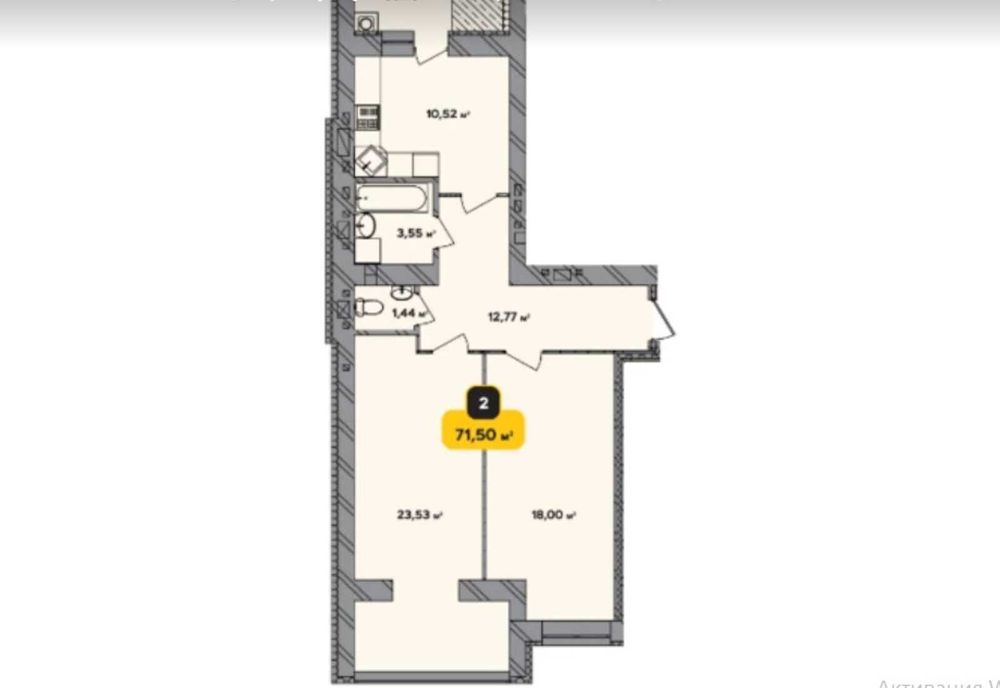 Вигідна інвестиція! 2к квартира 71,5 м² у ЖК «Студентський» 40801