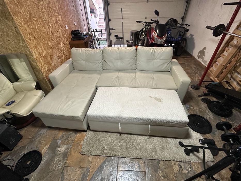 Sofá cama chaise longue canto esquerdo de 3 lugares