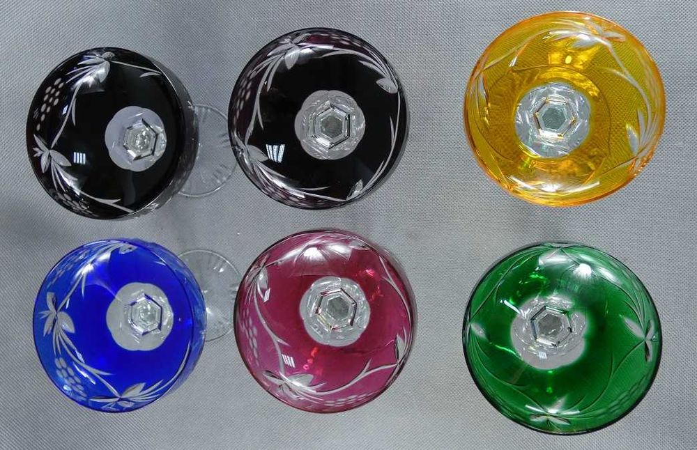 Komplet kolorowych kryształowych kieliszków szampana KIELISZKI 6 sztuk