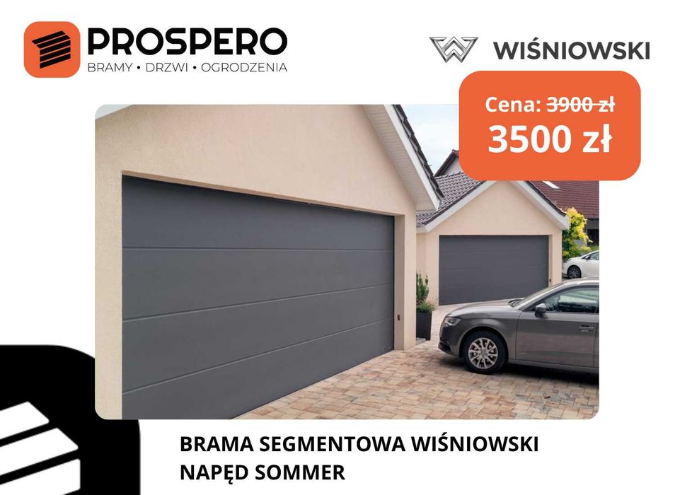 BRAMA garażowa segmentowa WIŚNIOWSKI / Mazańcowice, Jaworze, Rudzica