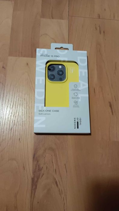 iphone 15 pro silicone case sweden żółte