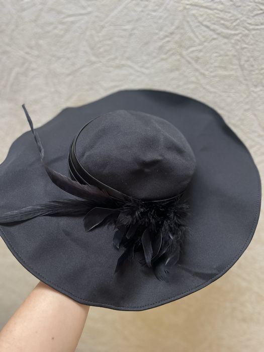 Вінтажний темно-синій широкополий капелюх