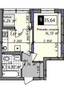 1-кімнатна квартира за адресою вул. Танкістів (площа 36,5 м²) - Atlanta.ua - фото 4