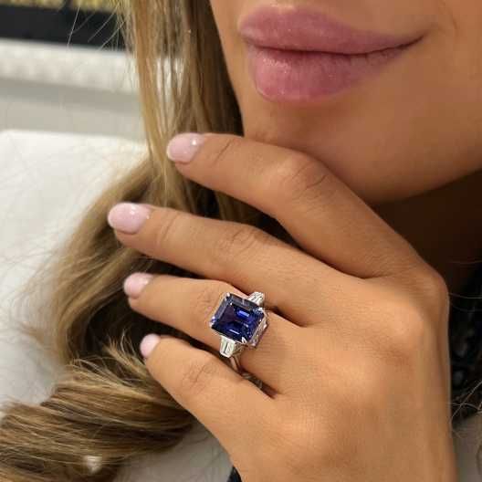 Pierścionek z tanzanitem i diamentami Tanzanite Luxe 4.65ct