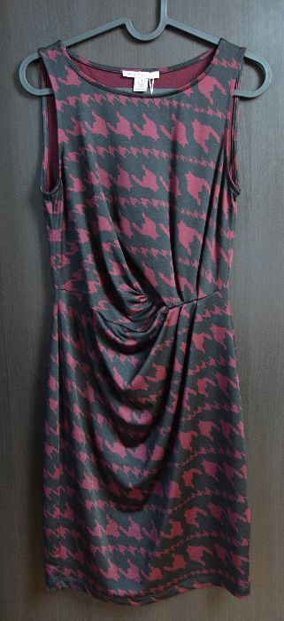 Sukienka Anna Field rozm. 36 pepitka czarno-bordowa