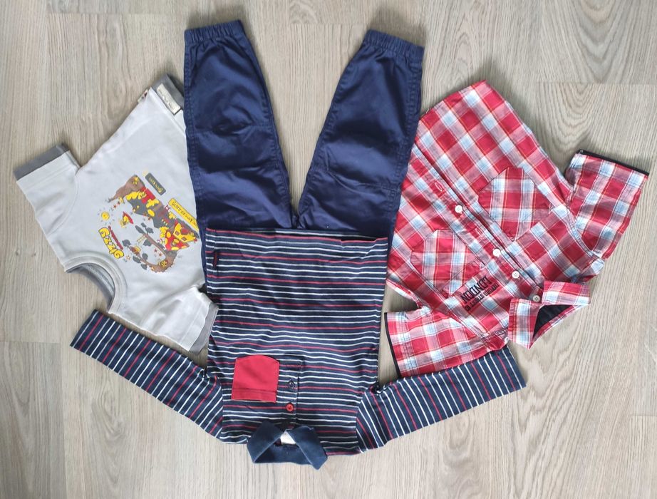 Zestaw ubranek 92 dla chłopca - bluzki Coccodrillo koszulka spodnie