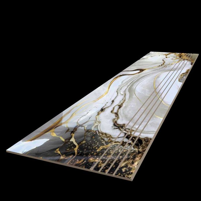 Płytki schodowe polerowane Biały Marmur ZŁOTO Grafit POŁYSK 120x30