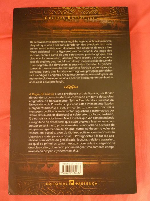 Livro -A Regra de Quatro de Dustin Thomason e Ian Caldwell