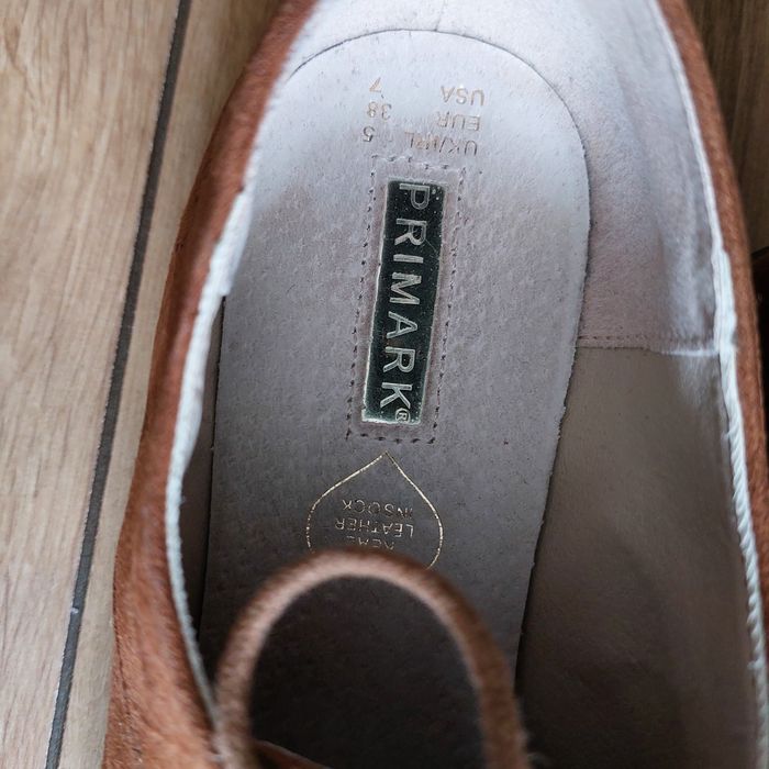 Półbuty damskie brązowe ze sznurówkami primark 38 uk 5
