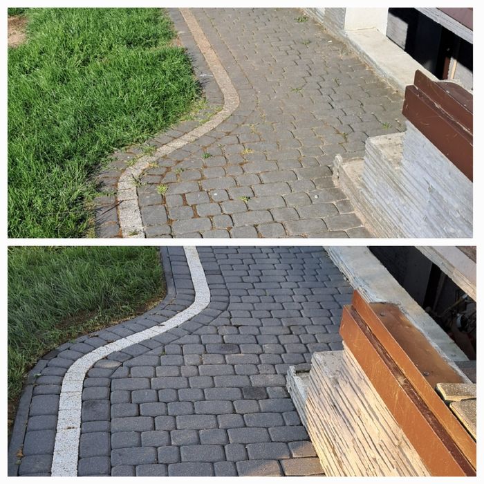 Mycie kostki brukowej, elewacji, dachów